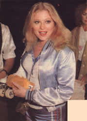 Audrey Landers in satin jacket